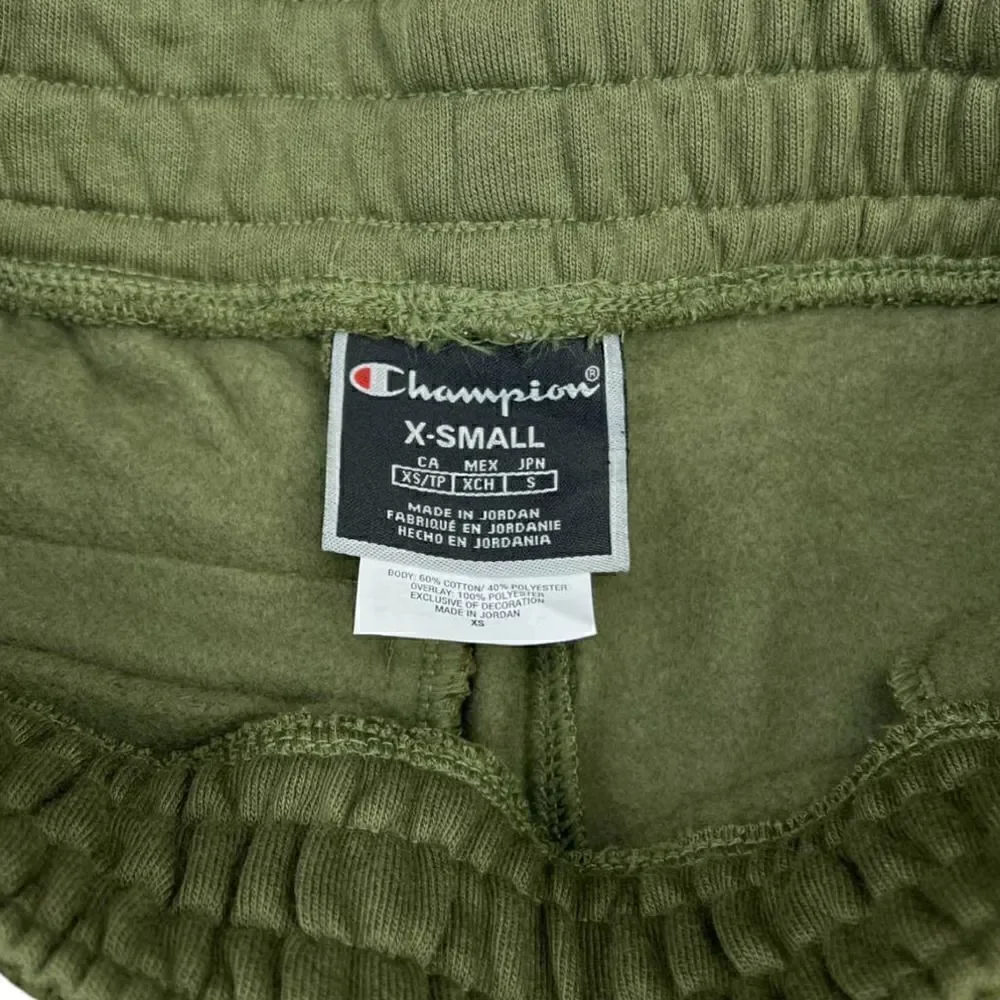 New Champion Men US XS Olive Fleece Pants Patch Pockets Sport Warm Joggers - Picture 9 of 13